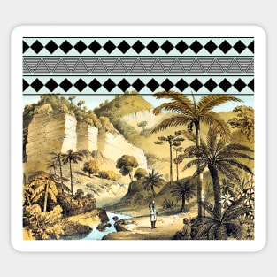 African landscape with palm trees. Sticker